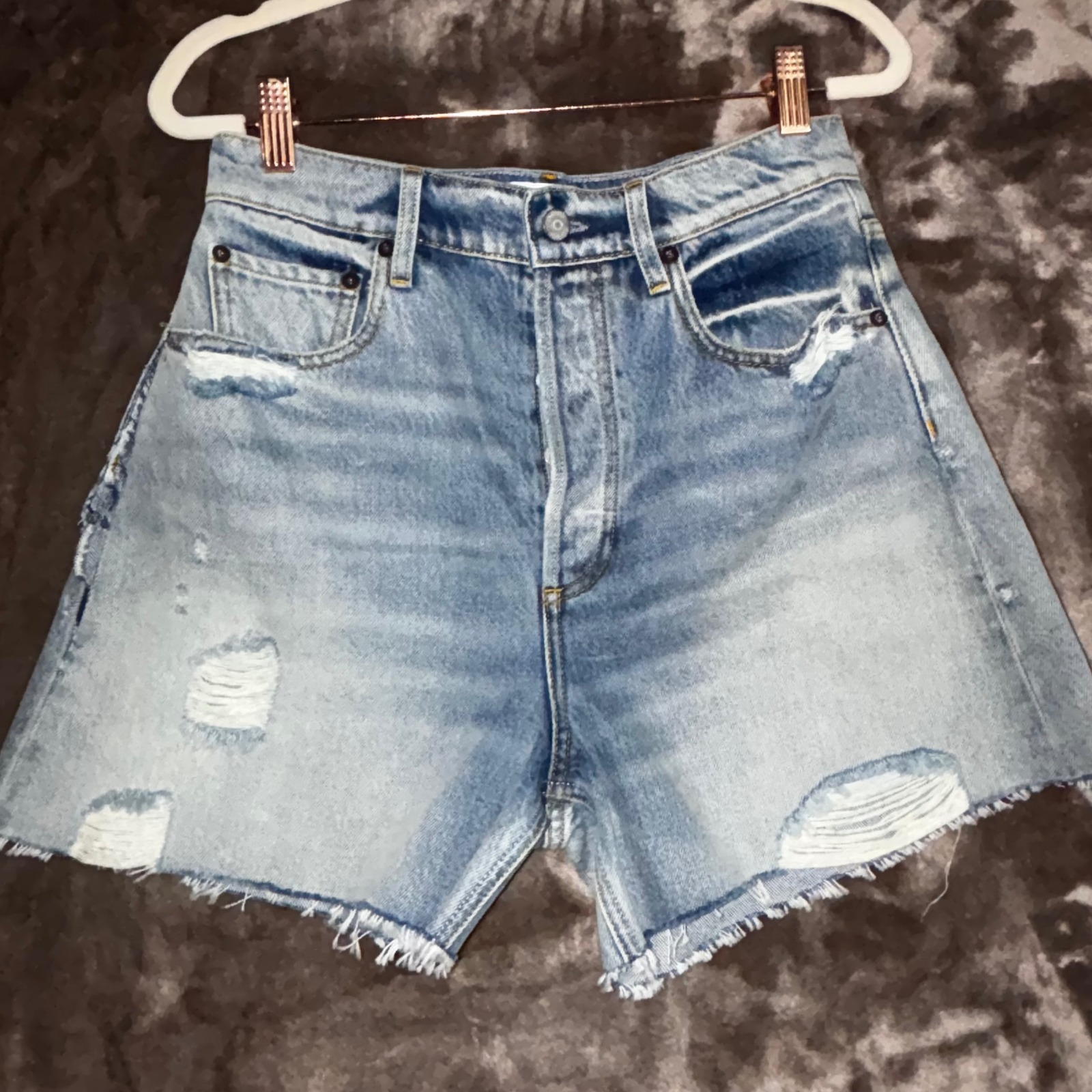 Boyish Denim Shorts Women's 27 Beau Blazing Saddles Proto Distressed Button Fly